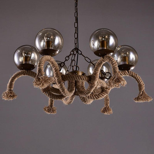 6 Heads Hanging Chandelier Farmhouse Dining Room Lamp - Rebooters