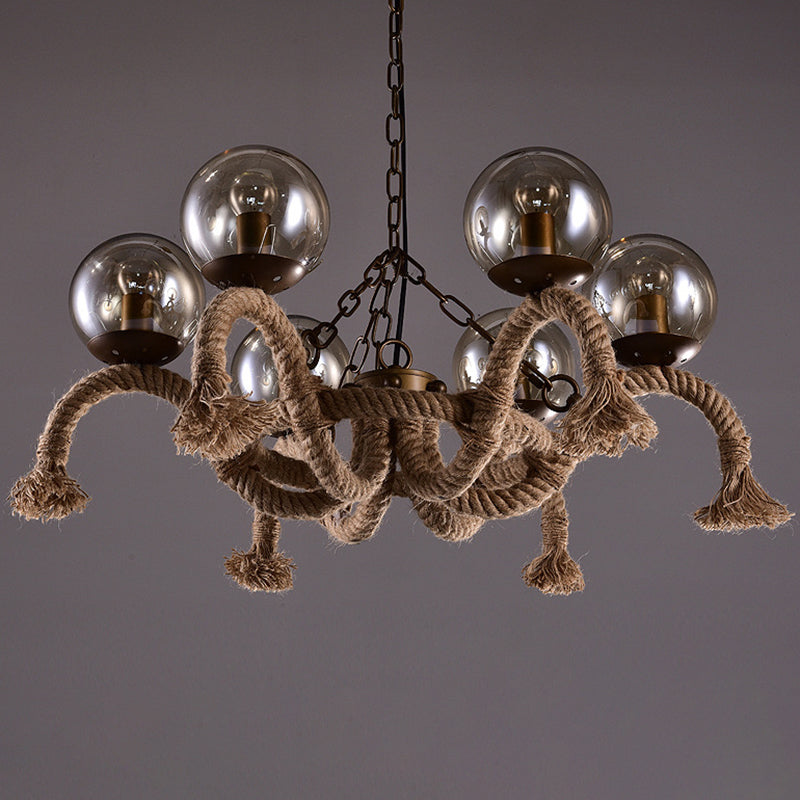 6 Heads Hanging Chandelier Farmhouse Dining Room Lamp - Rebooters