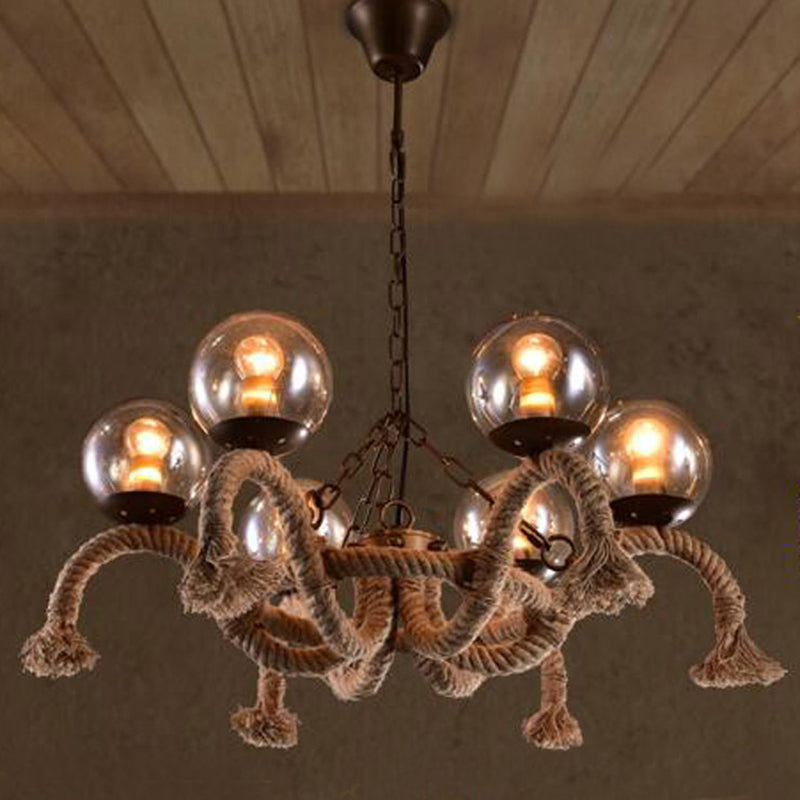 6 Heads Hanging Chandelier Farmhouse Dining Room Lamp - Rebooters