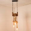 Bucket Restaurant Drop Pendant Factory Wood Beige Chandelier - Rebooters