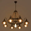 Metal Black Chandelier Light Fixture Cone Industrial Rope Ceiling Suspension Lamp - Rebooters