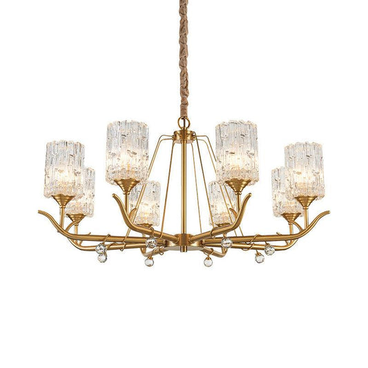 3/6/8-Light Hand-Blown Textured Glass Chandelier Light - Rebooters