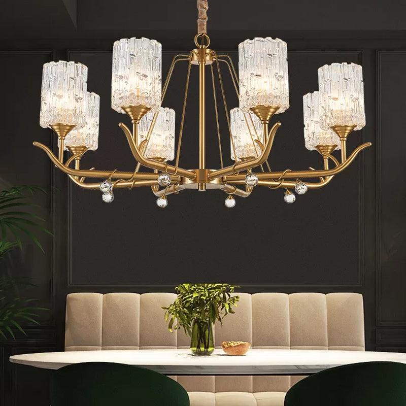 3/6/8-Light Hand-Blown Textured Glass Chandelier Light - Rebooters