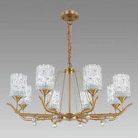 3/6/8-Light Hand-Blown Textured Glass Chandelier Light - Rebooters