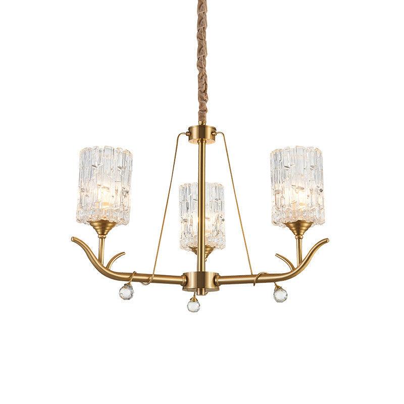3/6/8-Light Hand-Blown Textured Glass Chandelier Light - Rebooters