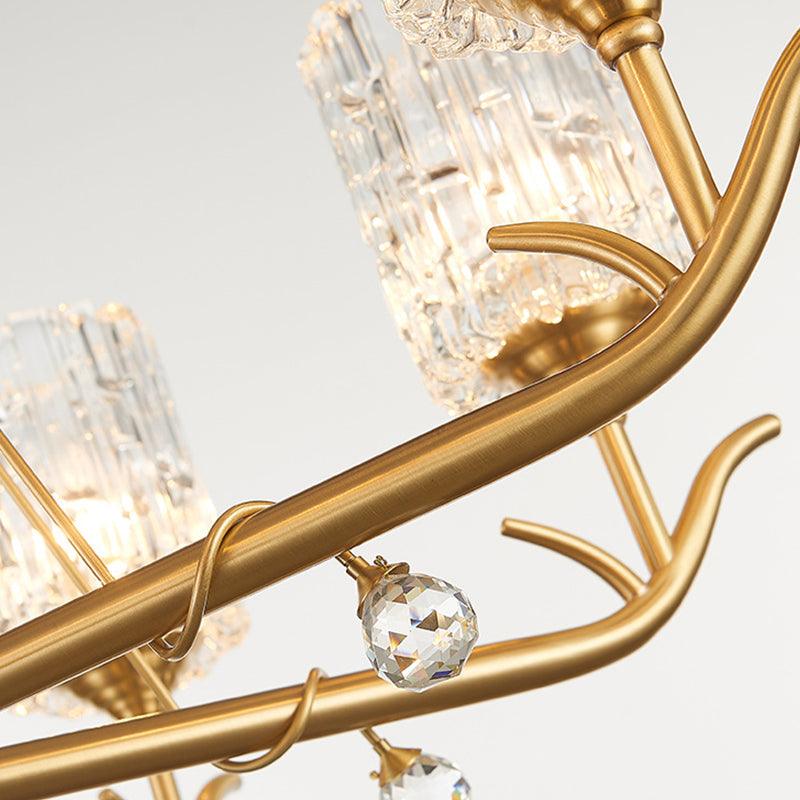 3/6/8-Light Hand-Blown Textured Glass Chandelier Light - Rebooters