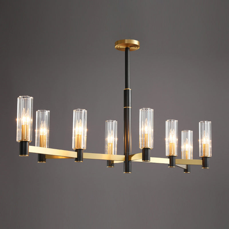 Yellow-Black 6/8/9 Bulbs Chandelier Glass Hanging Light - Rebooters