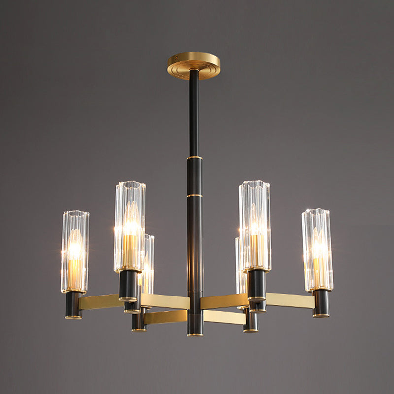 Yellow-Black 6/8/9 Bulbs Chandelier Glass Hanging Light - Rebooters