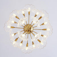 15/20 Bulbs Layered Scallop Hanging Light Nautical Gold - Rebooters