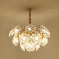 15/20 Bulbs Layered Scallop Hanging Light Nautical Gold - Rebooters
