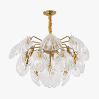 15/20 Bulbs Layered Scallop Hanging Light Nautical Gold - Rebooters
