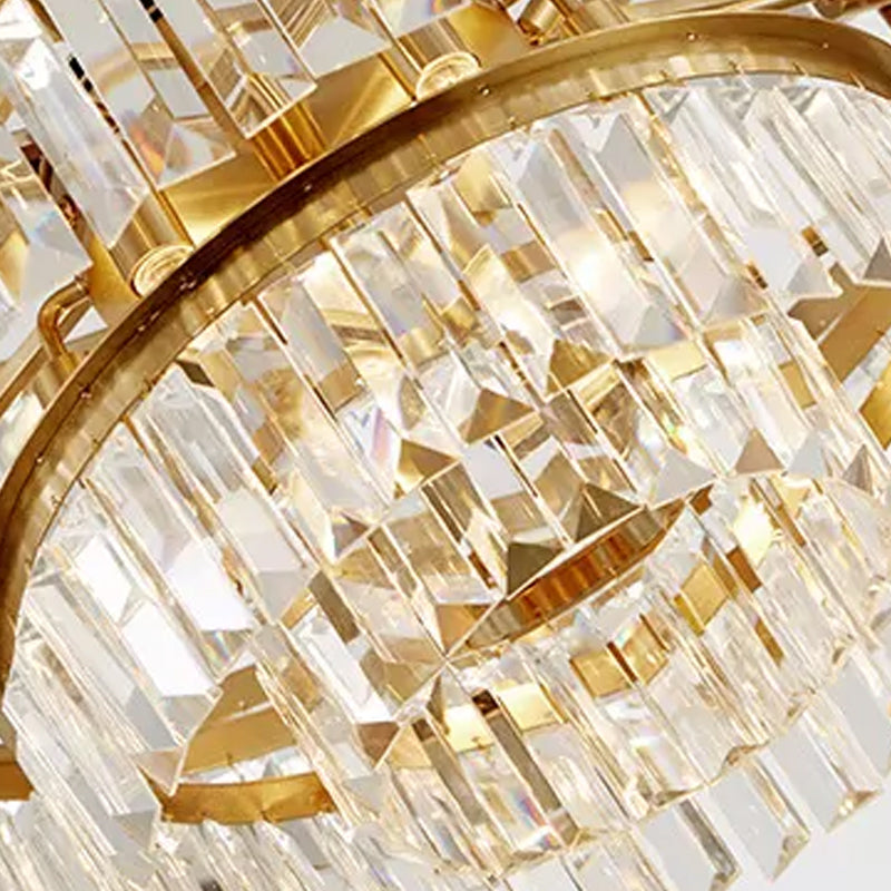 Prismatic Crystal Tiered Chandelier Modern Style 15-Bulb Gold - Rebooters
