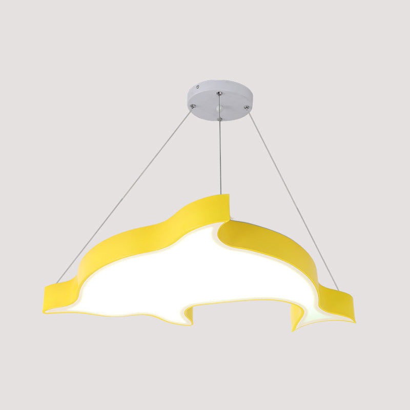 Dolphin Shaped Corridor Hanging Light Fixture Acrylic LED Cartoon Chandelier - Rebooters