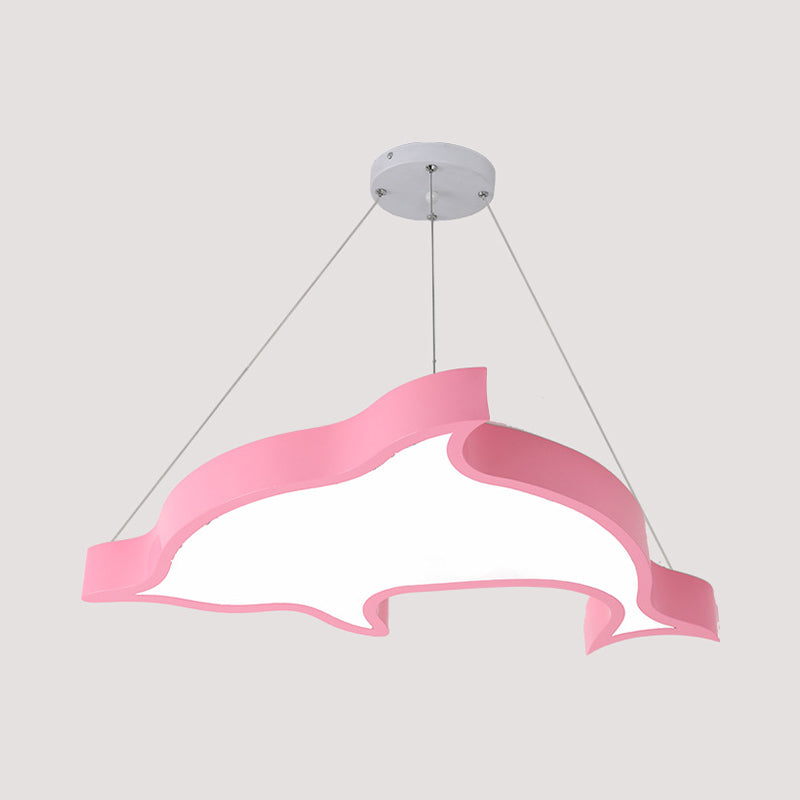 Dolphin Shaped Corridor Hanging Light Fixture Acrylic LED Cartoon Chandelier - Rebooters
