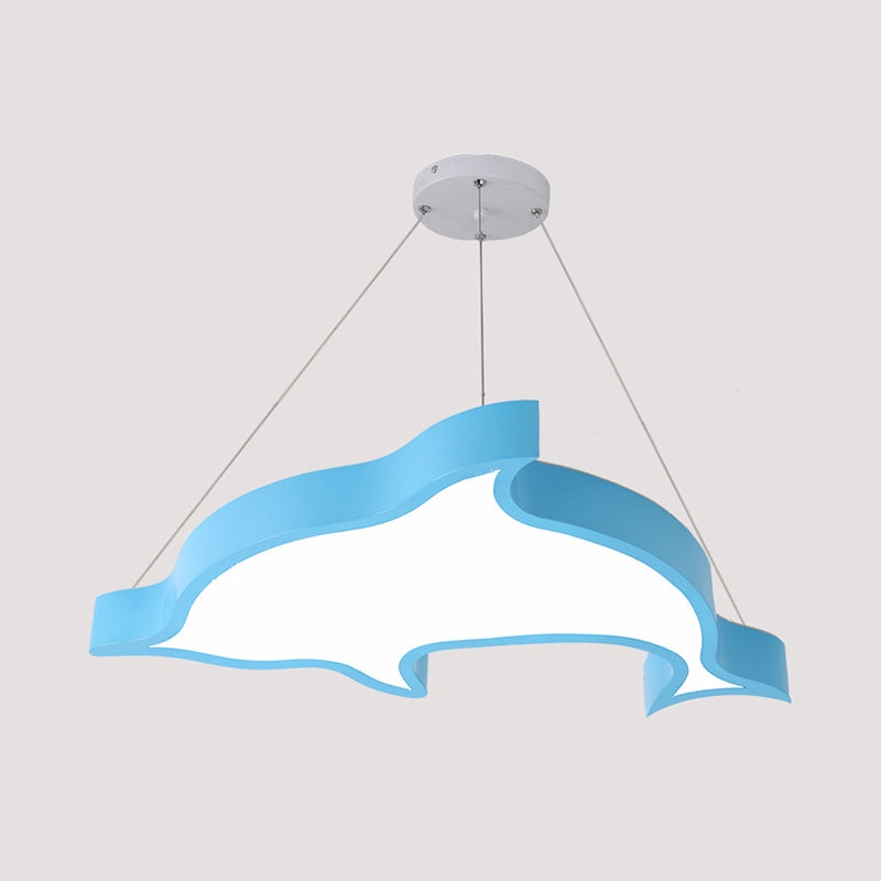 Dolphin Shaped Corridor Hanging Light Fixture Acrylic LED Cartoon Chandelier - Rebooters