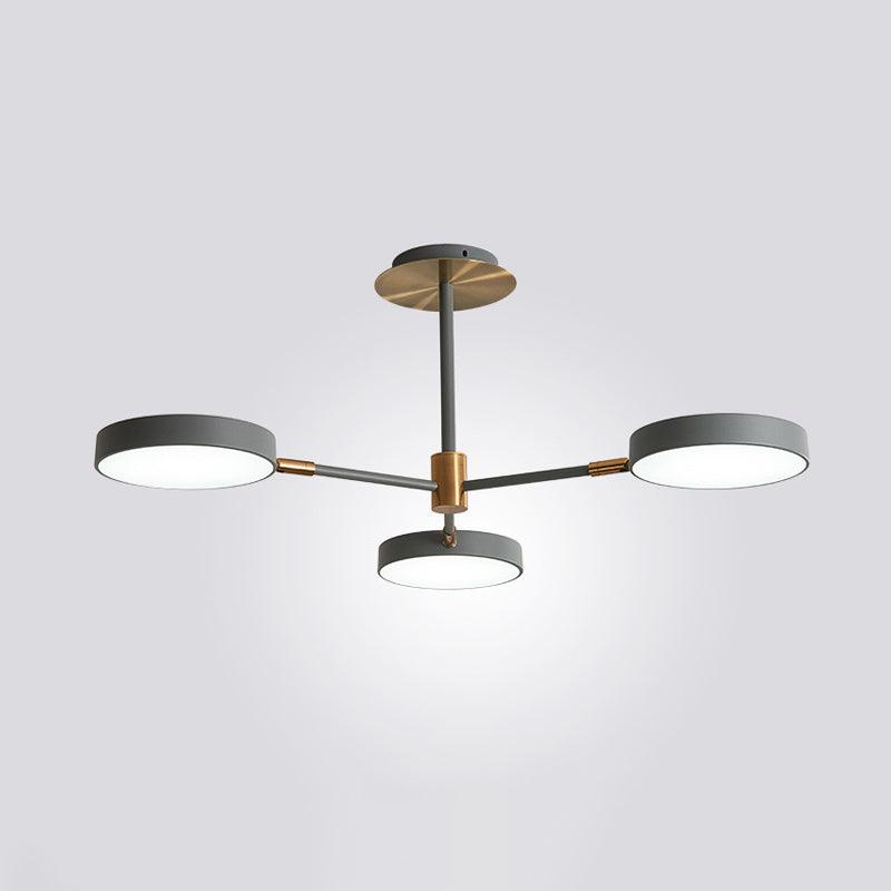 Acrylic Drum Pendant Chandelier Contemporary Suspension Lighting Fixture with Sputnik Design - Rebooters