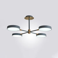 Acrylic Drum Pendant Chandelier Contemporary Suspension Lighting Fixture with Sputnik Design - Rebooters