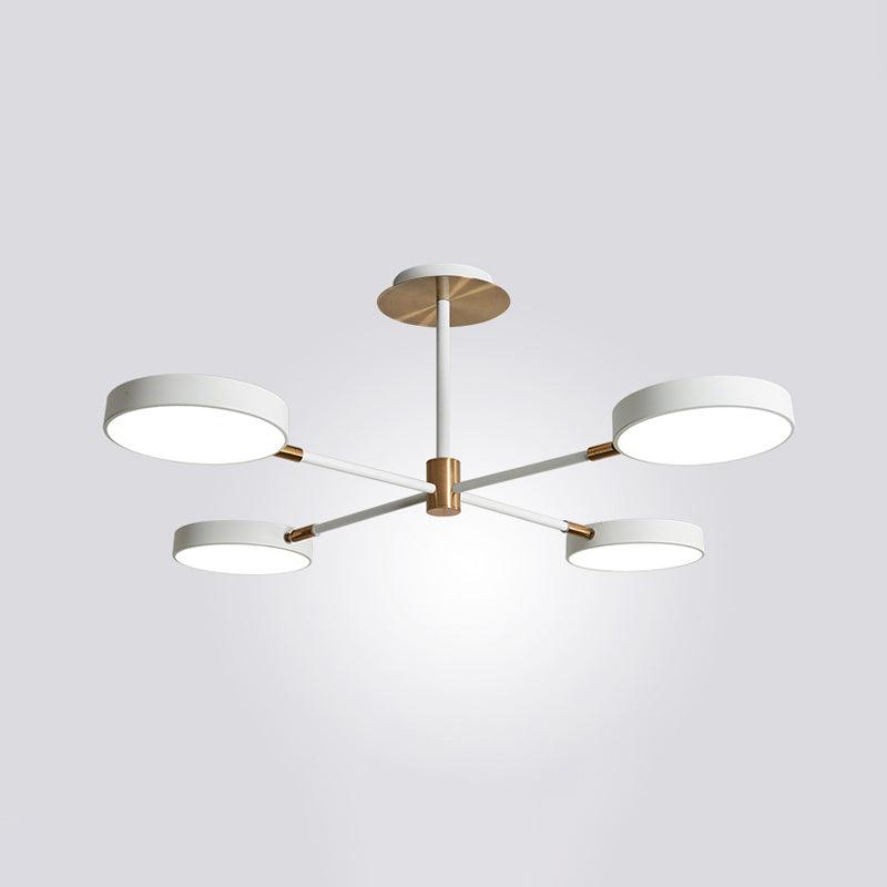 Acrylic Drum Pendant Chandelier Contemporary Suspension Lighting Fixture with Sputnik Design - Rebooters