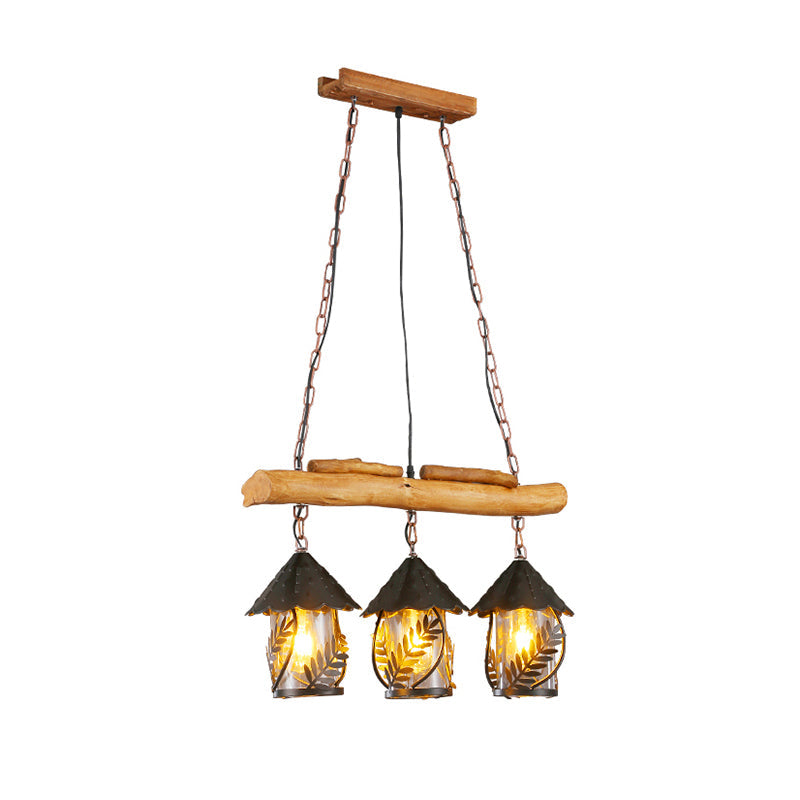 Nautical Lantern Ceiling Chandelier Clear Glass Pendant Light Kit - Rebooters