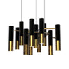 13 Bulbs Dining Room Chandelier Lamp Simplicity Black Pendant Light - Rebooters