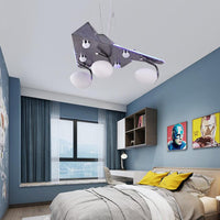 Contemporary Delta Wing Hanging Light Metal Chandelier Gray - Rebooters