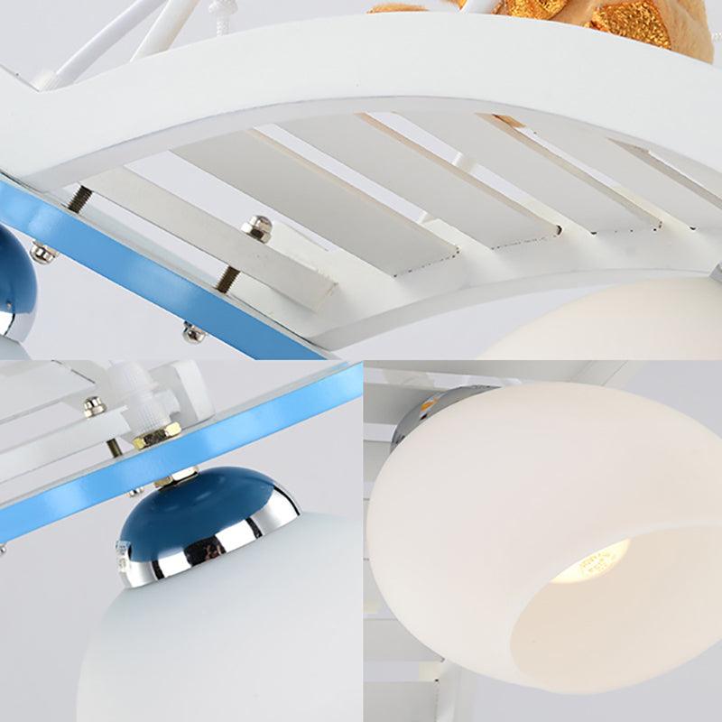 Child Bedroom Bridge Chandelier with Bear Wood 3 Lights - Rebooters