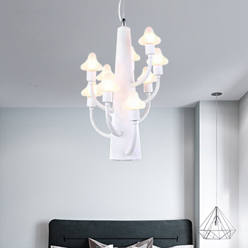 White Branch Pendant Light with Mushroom Kids Metal Hanging - Rebooters