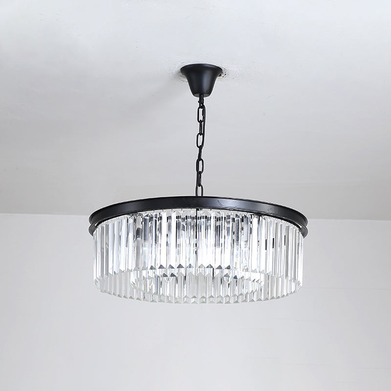Black/Gold Round Pendant Light Fixture Minimalism Crystal - Rebooters