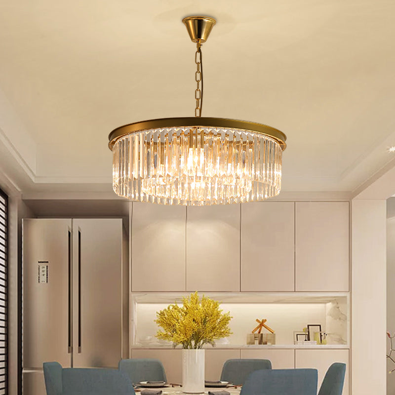 Black/Gold Round Pendant Light Fixture Minimalism Crystal - Rebooters