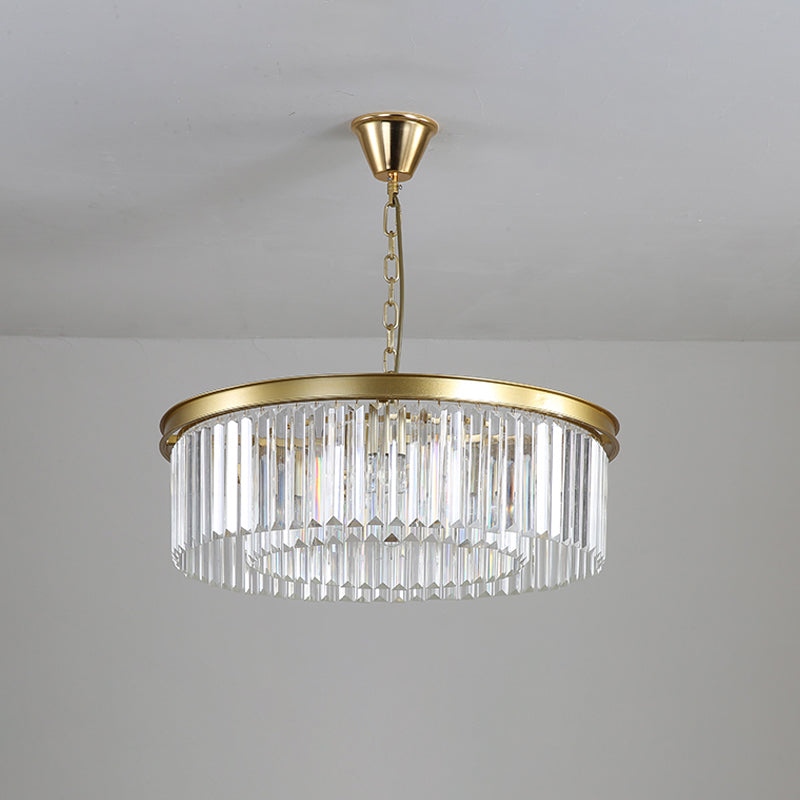 Black/Gold Round Pendant Light Fixture Minimalism Crystal - Rebooters