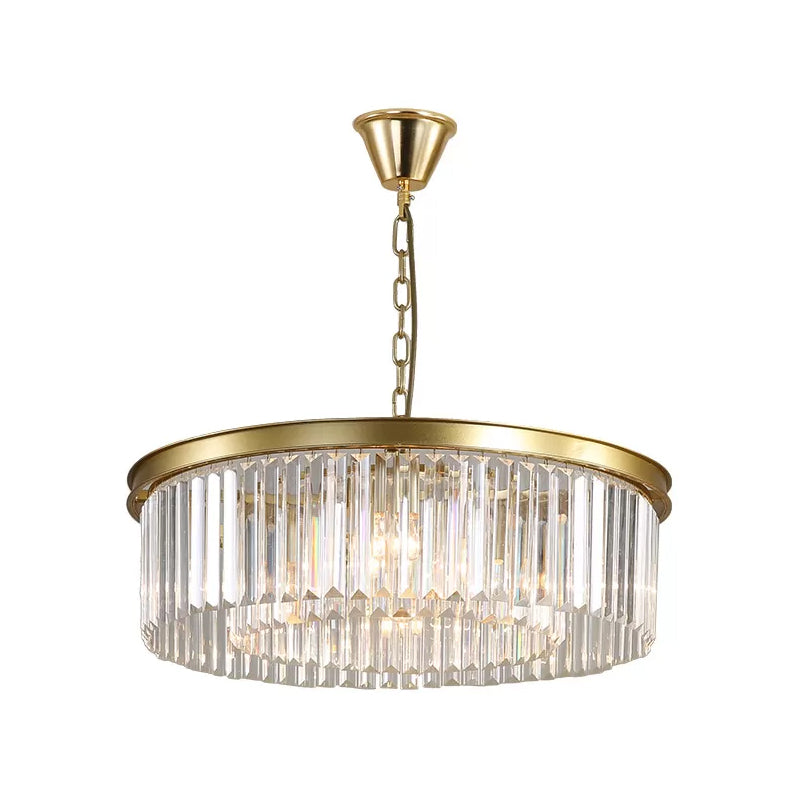 Black/Gold Round Pendant Light Fixture Minimalism Crystal - Rebooters