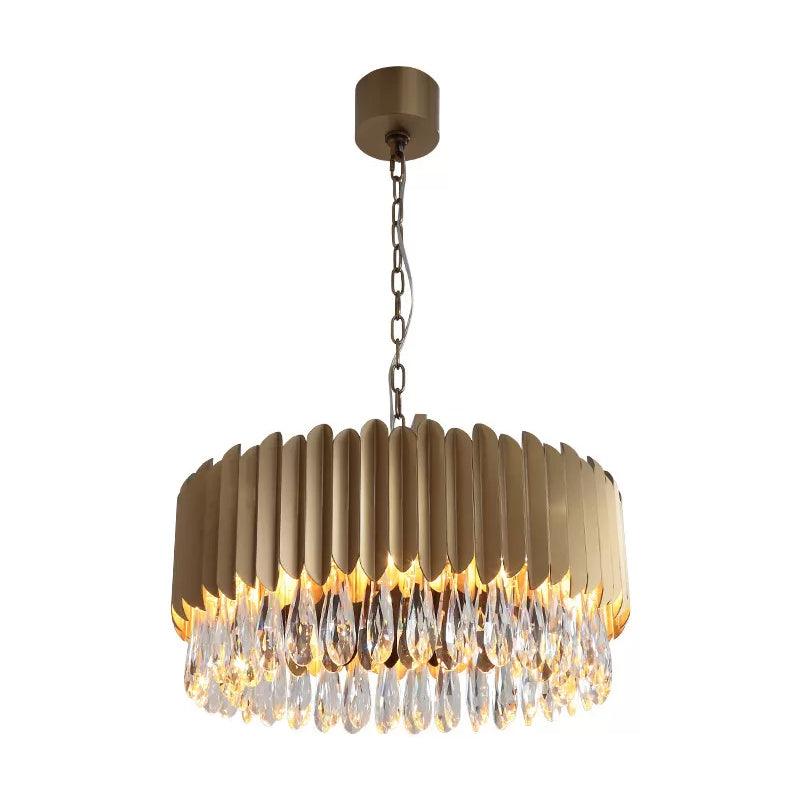 23.5"/31.5" W Metal Drum Suspension Lamp Minimalist Chandelier - Rebooters