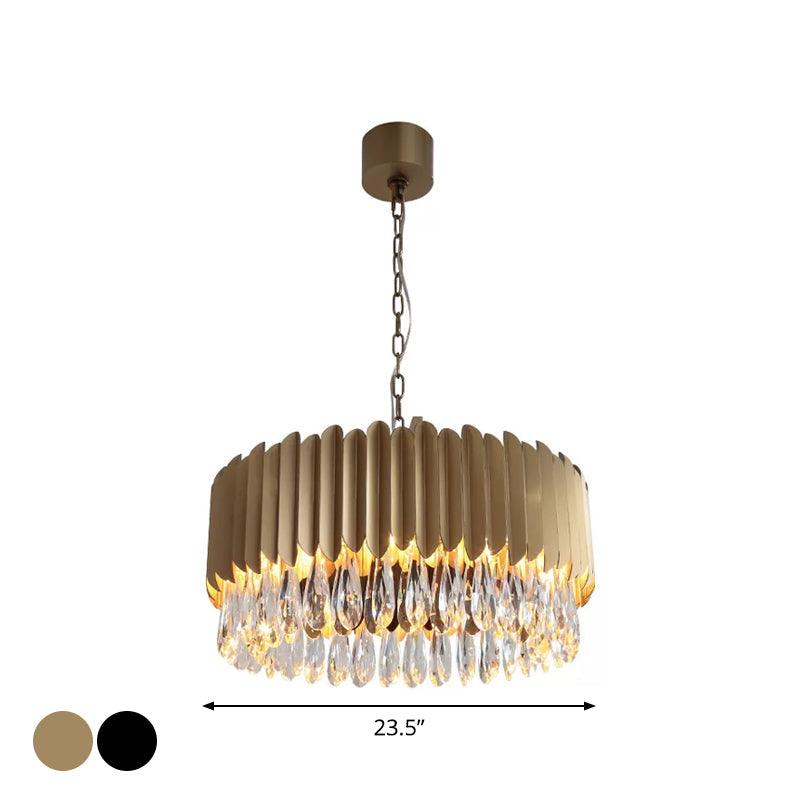 23.5"/31.5" W Metal Drum Suspension Lamp Minimalist Chandelier - Rebooters