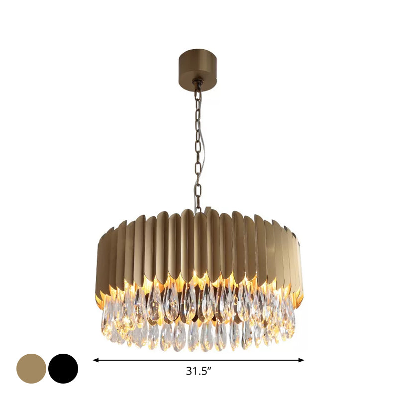 23.5"/31.5" W Metal Drum Suspension Lamp Minimalist Chandelier - Rebooters