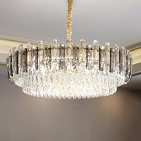 8/15/19 Bulbs Multi-Layer Pendant Lighting Modern Gold Cut Crystal Chandelier - Rebooters
