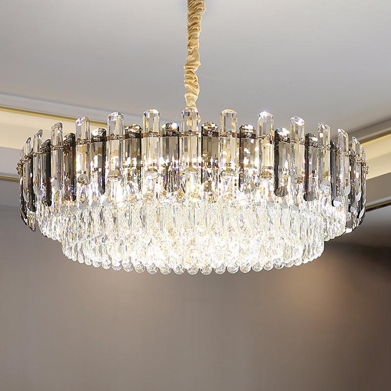 8/15/19 Bulbs Multi-Layer Pendant Lighting Modern Gold Cut Crystal Chandelier - Rebooters
