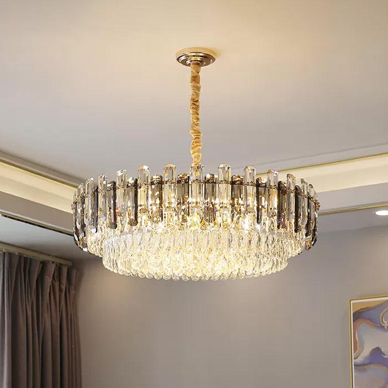 8/15/19 Bulbs Multi-Layer Pendant Lighting Modern Gold Cut Crystal Chandelier - Rebooters