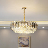 8/15/19 Bulbs Multi-Layer Pendant Lighting Modern Gold Cut Crystal Chandelier - Rebooters