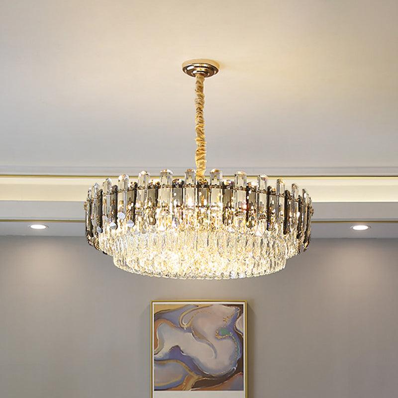 8/15/19 Bulbs Multi-Layer Pendant Lighting Modern Gold Cut Crystal Chandelier - Rebooters