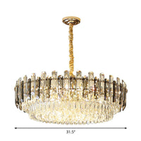 8/15/19 Bulbs Multi-Layer Pendant Lighting Modern Gold Cut Crystal Chandelier - Rebooters