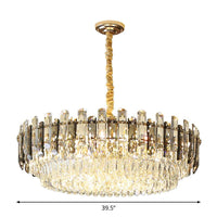 8/15/19 Bulbs Multi-Layer Pendant Lighting Modern Gold Cut Crystal Chandelier - Rebooters