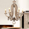 Distressed Wood Ceiling Chandelier Curved Frame Pendant Light - Rebooters