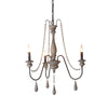 Farmhouse Swooping Arm Chandelier Wood Hanging Ceiling Light - Rebooters