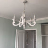 White Chandelier Light Fixture Countryside Wood Pendant Lighting - Rebooters