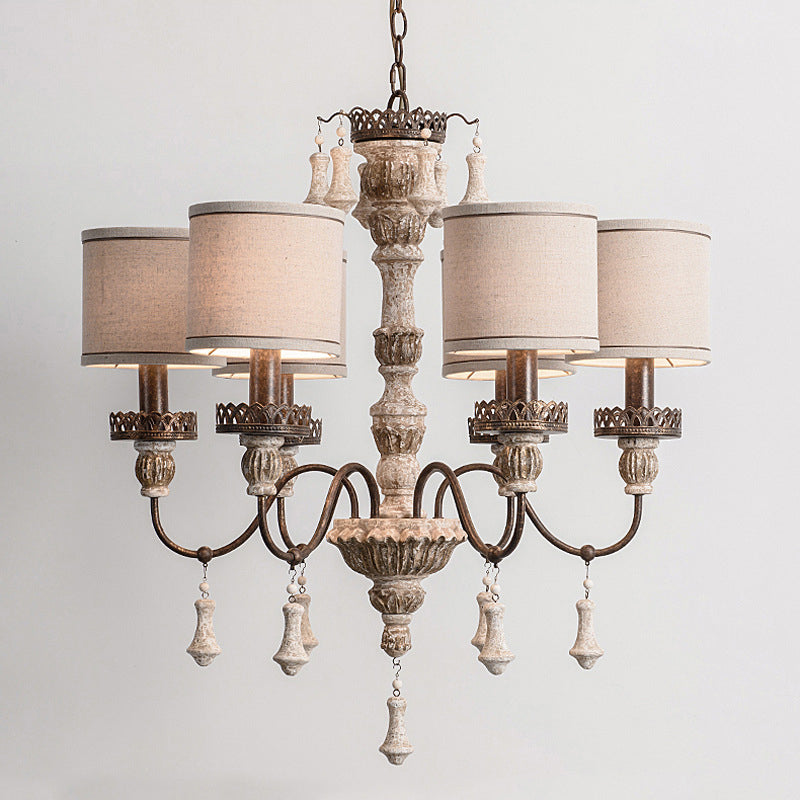 Metal Curvy Arm Chandelier Classic 6 Bulbs Pendant Lamp - Rebooters
