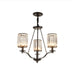 Cylinder Living Room Ceiling Chandelier Black Crystal Pendant Light - Rebooters
