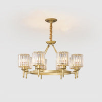 Beveled Crystal Hanging Chandelier Cylinder Pendant Light - Rebooters