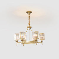 Beveled Crystal Hanging Chandelier Cylinder Pendant Light - Rebooters