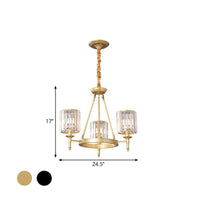 Beveled Crystal Hanging Chandelier Cylinder Pendant Light - Rebooters