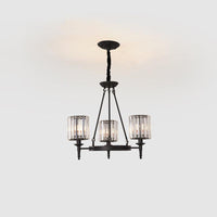 Beveled Crystal Hanging Chandelier Cylinder Pendant Light - Rebooters